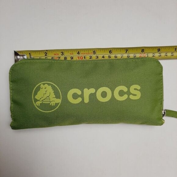 CROCS Foldable Tote Purse Light Shopper Bag Green - Picture 3 of 12
